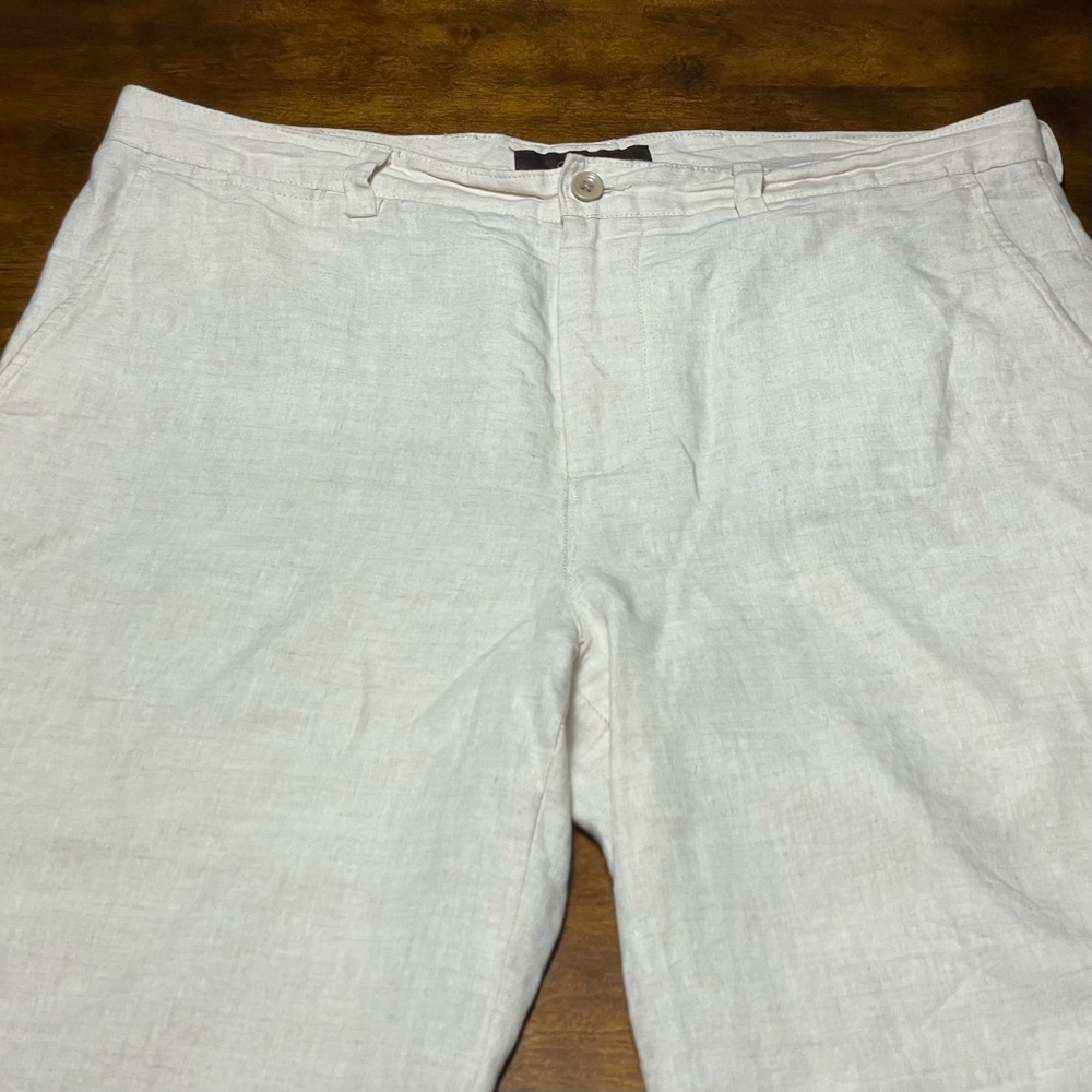 Tasso Elba Linen Chinos - 33x32 - White/Off White